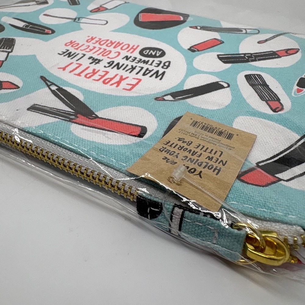 Emily McDowell Cosmetic Bag Makeup Pouch Expertly Walking Collector Hoarder - Picture 5 of 8